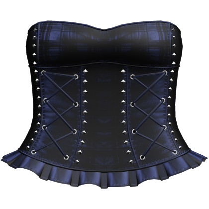 Gothic Plaid Studded Dress in Blue Roblox item