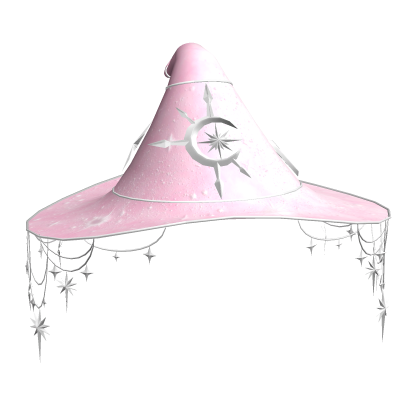 Celestial Halloween Witch Hat - Pink/Silver