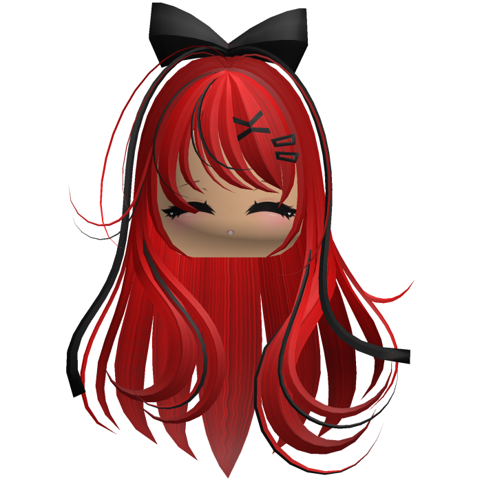 Beautiful Girl with Long Hair, Cute Bow & Lashes
