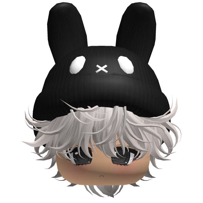 Moe Messy Boy Hair W/ Bunny Hat Silver V4
