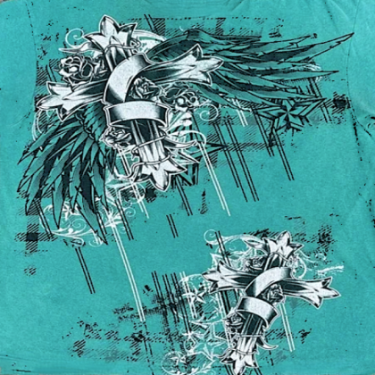 Blue/Teal y2k Shirt Print Roblox decal