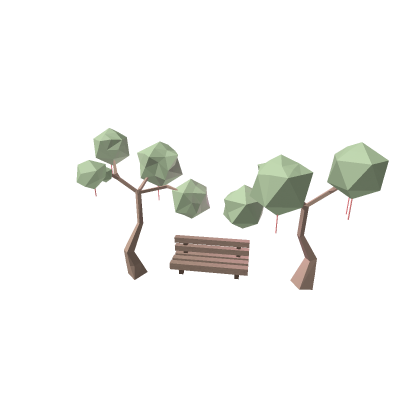Aesthetic Bench with Trees