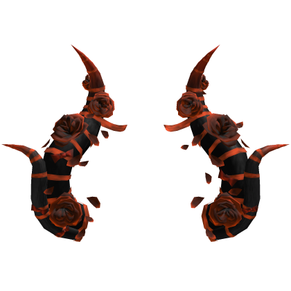 🎃Halloween Gothic Rose Bow Demon Horns Orange Roblox item