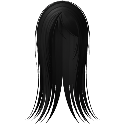 wispy long black emo hair Roblox item