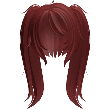 sweet messy fluffy pigtails in dark red