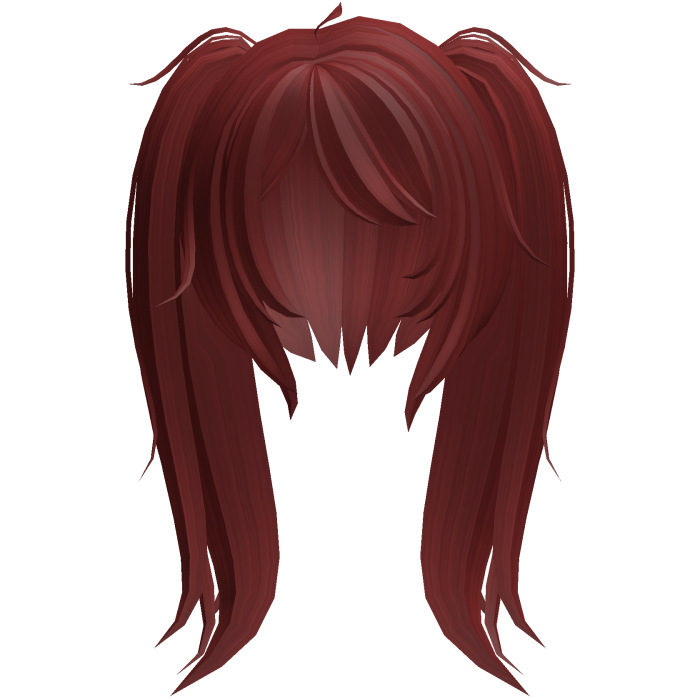 sweet messy fluffy pigtails in dark red