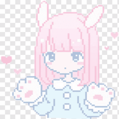 Pink and Blue Pixel Girl Roblox decal