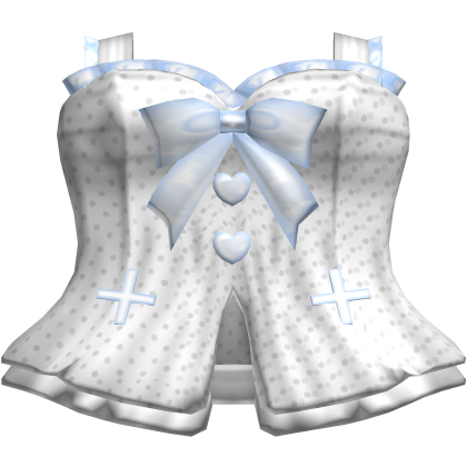 cute white baby blue nurse doll bow corset dress ♡ Roblox item