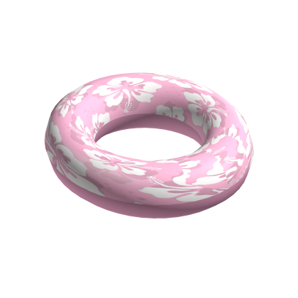 Preppy Summer Pink Pool Floatie Ring Hibiscus thumbnail