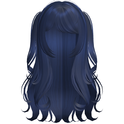 adorable wispy curly pigtails hair in dark blue