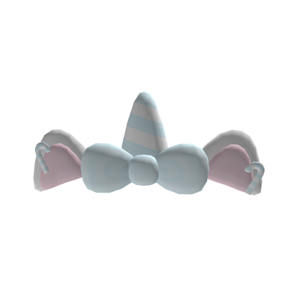 ˗ˏˋ ♡ cute candy cane unicorn ears blue