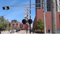 Railroad crossing in Chicago icon