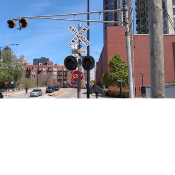 Railroad crossing in Chicago