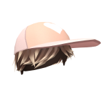 Brown Boy Hair with Orange Baseball Cap