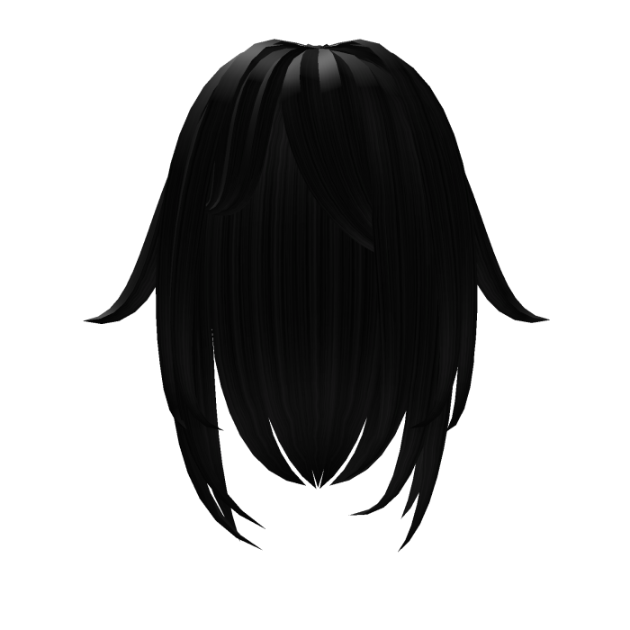 long cat emo girl hair in black