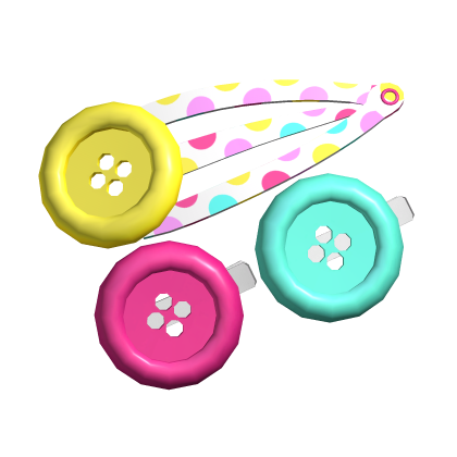 Gyaru XL Confetti Button Hairclips (White) Roblox item