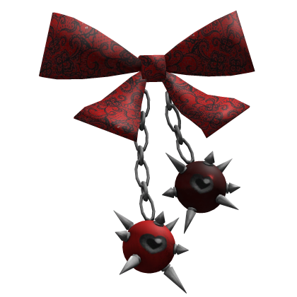 Halloween Red Gothic Spiked Eyeball Bow 