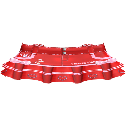 Cute Kawaii Red Mezzo Piano Skirt 1.0 Roblox item