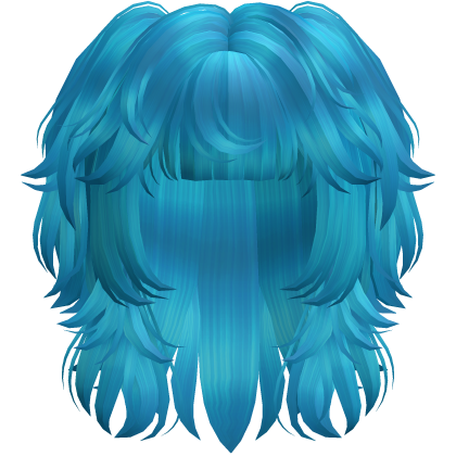 Messy Scene Short Pigtail Wolf Cut Cyan Roblox item