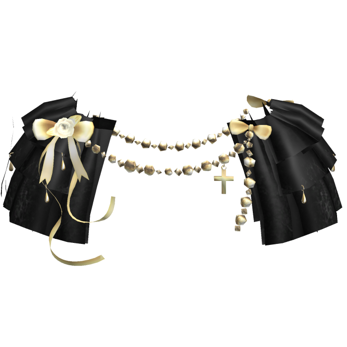 Black Victorian Lace Yellow Ribbon Dress