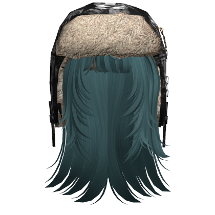 Y2K Spiky Long Ushanka Hair (Dark Teal) Roblox item