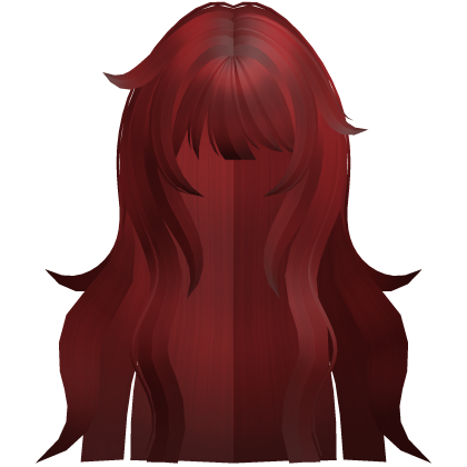 long fluffy messy anime flowy hair red
