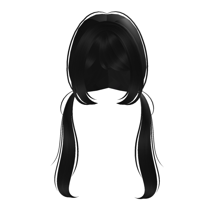 cute moe black pigtails