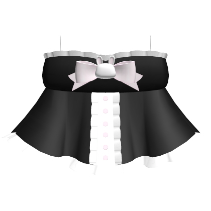 ♡ : cute black & pink button up bunny ruffle dress