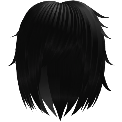 long messy vkei moe scene black male hair Roblox item
