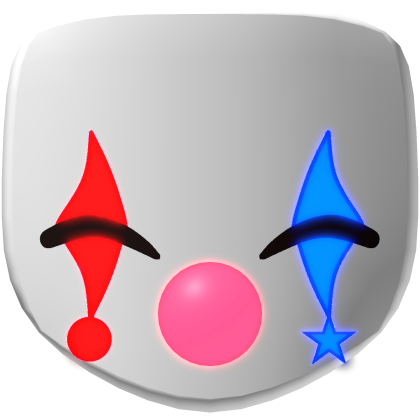 Glowing Classic Jester Red & Blue Mask [Emissive] Roblox item