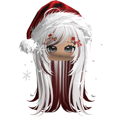 Emo Vamp Christmas Hair (White&Red)