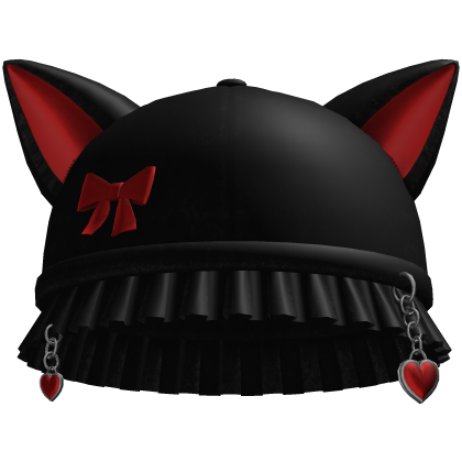 Kitty Beanie Black & Red