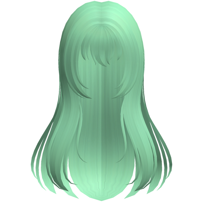 green sharp shoujo anime straight hair
