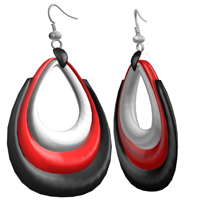 Red & Black 2000s Harajuku Ear Hoops Y2K