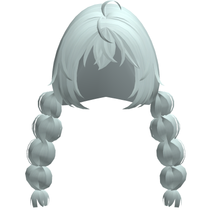 teal kawaii anime bobble braids