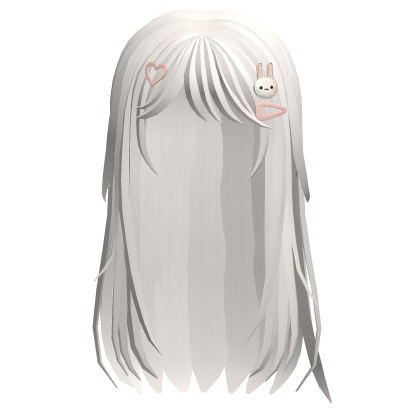cutecore long hair w/adorable hairclips (white) Roblox item