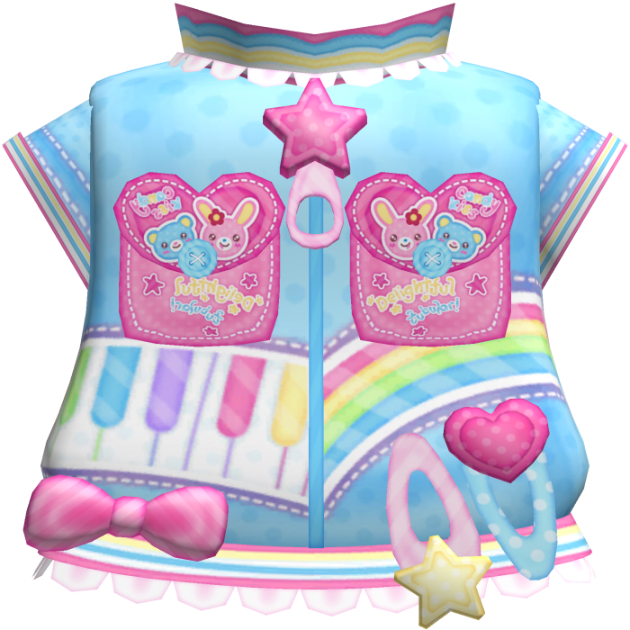 Cute Kawaii Blue Popo Mezzo Piano Rainbow Jacket