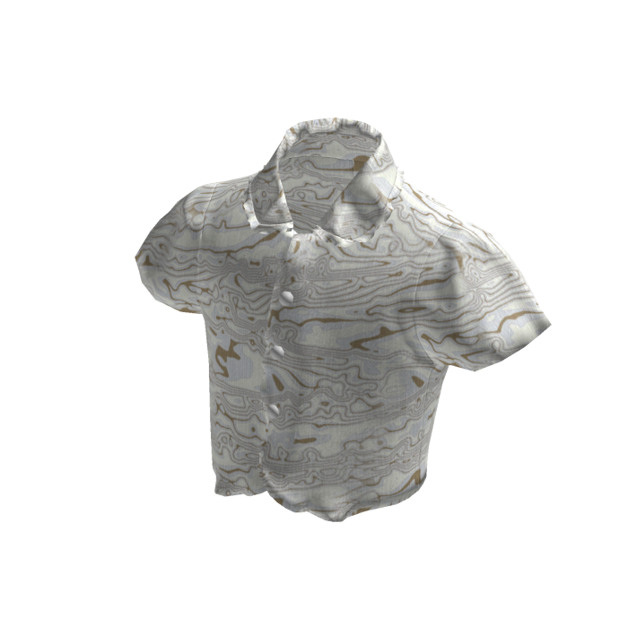 White Marble Swirl Short Sleeve Shirt [PBR]