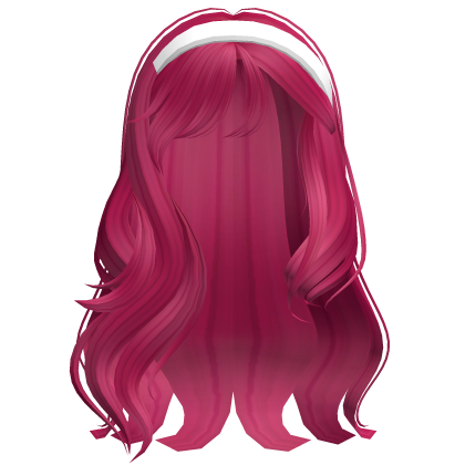 Cute Wispy Hair with Headband Hot Pink Roblox item