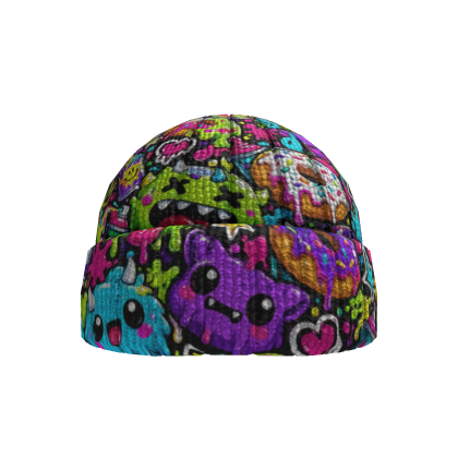 Colorful Cartoon Doodle Graffiti Beanie