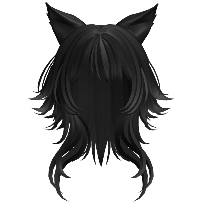 Cat Ear Wavy Hair - Black