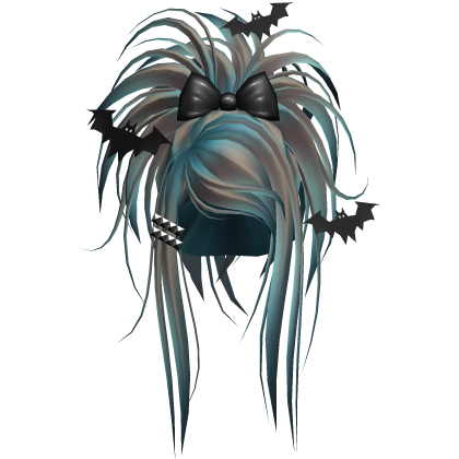 Gothic Bat Spiky Updo W/ Bow In Teal Roblox item