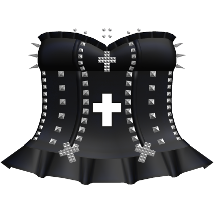 navy studded dress with crosses