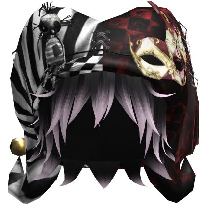 Vkei Gothic Circus Jester Hat w Black Pink Hair Roblox item