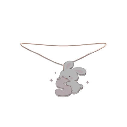 cute s pink bunny initial necklace 3.0