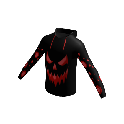 Black Halloween Sweatshirt Red Pumpkin Glow (HD) thumbnail