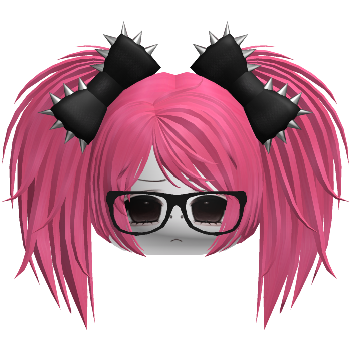 Gothic Moe Vkei Pink Messy Pigtails /w Glasses