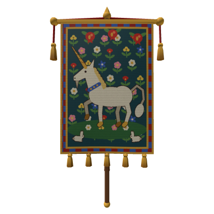 Medieval Fantasy Unicorn Tapestry Back Banner Roblox item