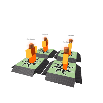4 Fire zombie spawners
