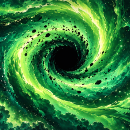 Green Galaxy Vortex Black Hole Space Background